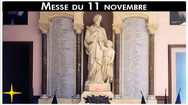 en direct de la chapelle de l'Immaculée Conception suivie d'un hommage au monument aux morts